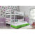 Dětská patrová postel s výsuvnou postelí ERYK 190×80 cm Zelená Bílá